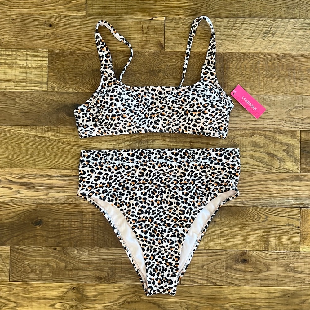 High Wasted Leopard Print Bikini